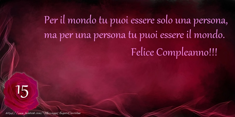 Felice Compleanno 15 anni