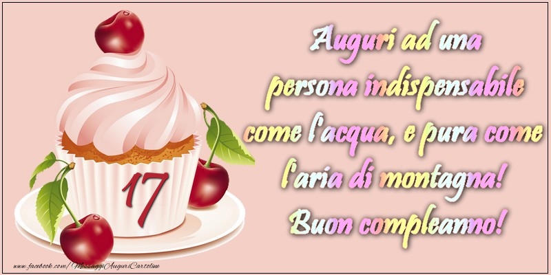 17 anni. Auguri ad una persona indispensabile come l acqua e pura come l aria di montagna! Buon compleanno!