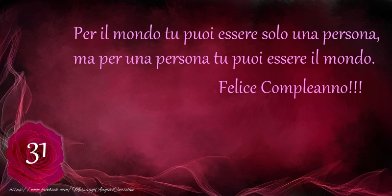 Felice Compleanno 31 anni