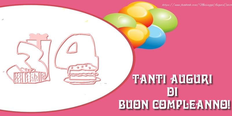Tanti auguri di buon compleanno per 34 anni!