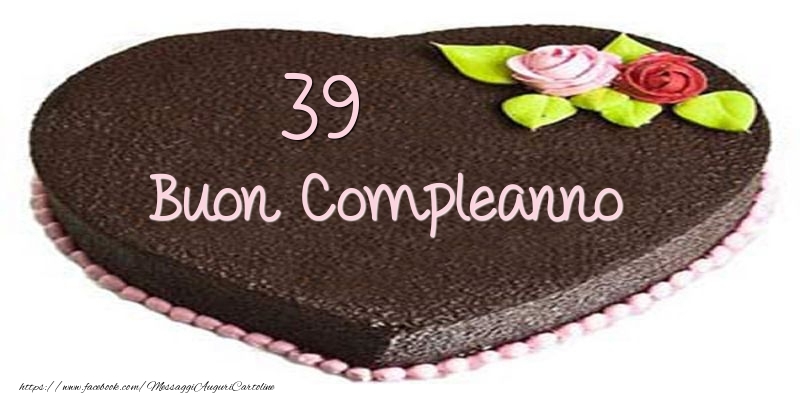 Torta Cuore 39 anni Buon compleanno
