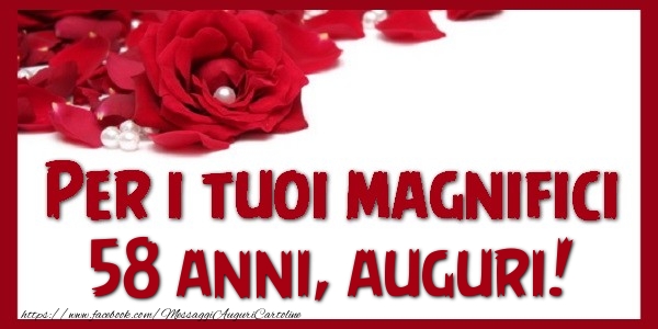 Per i tuoi magnifici 58 annianni, auguri!
