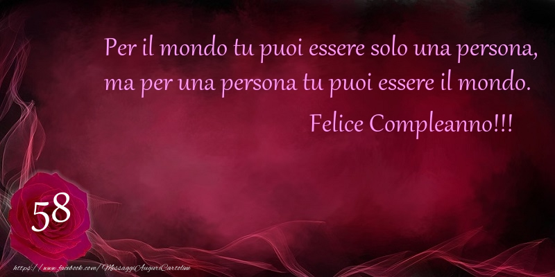 Felice Compleanno 58 anni
