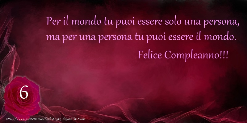 Felice Compleanno 6 anni