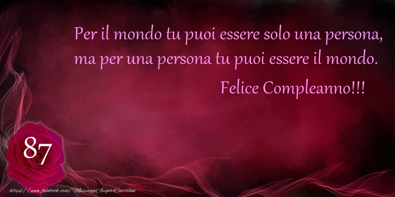Felice Compleanno 87 anni