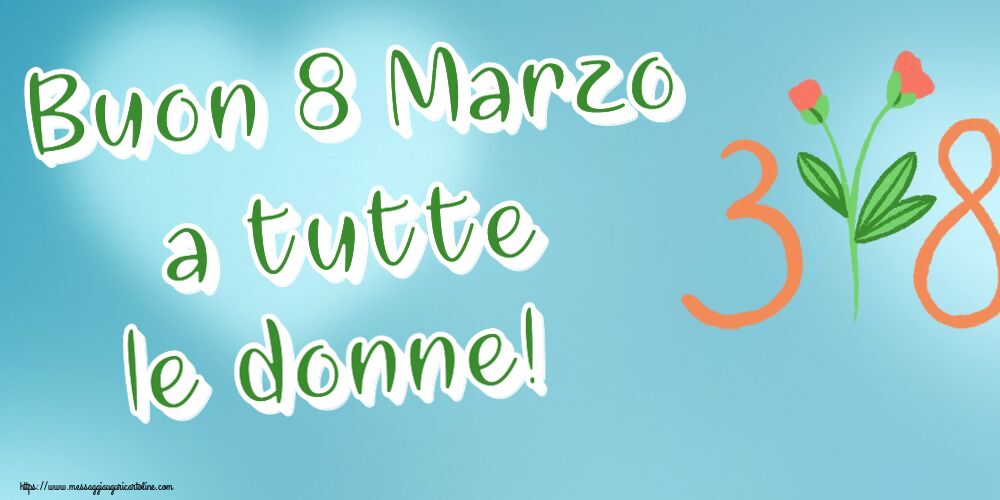 Buon 8 Marzo a tutte le donne! ~ disegno con luna 3 e giorno 8