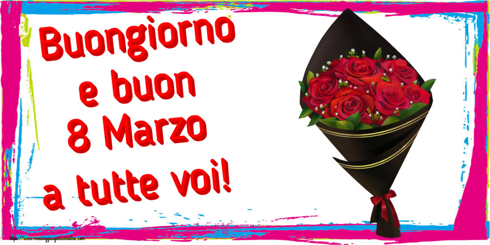 Buongiorno e buon 8 Marzo a tutte voi! ~ un mazzo di rose - Disegno