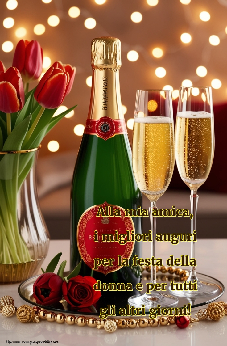 Alla mia amica, i migliori auguri per la festa della donna e per tutti gli altri giorni!