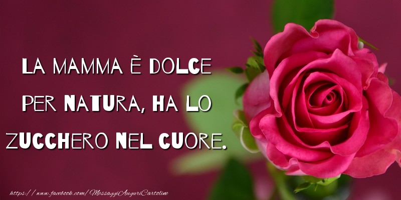 La mamma è dolce per natura, ha lo zucchero nel cuore.