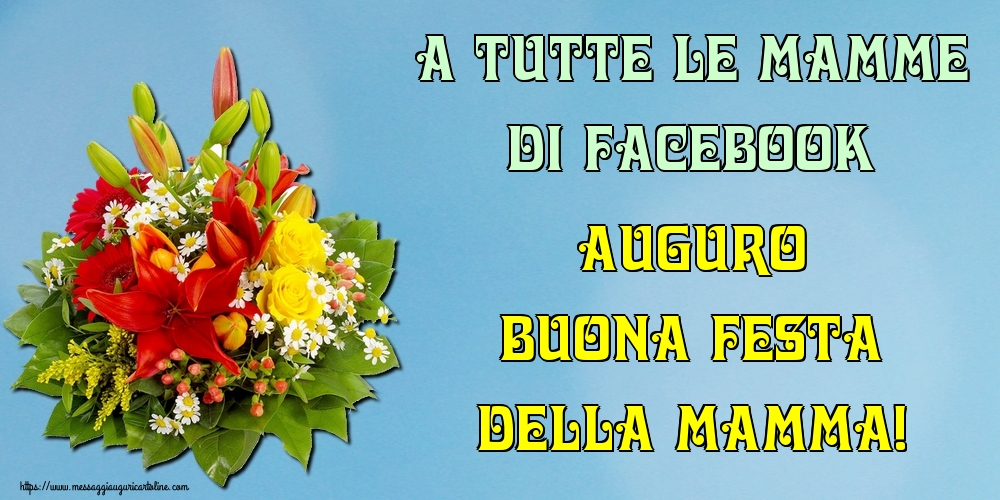 A tutte le mamme di facebook auguro Buona Festa della Mamma!