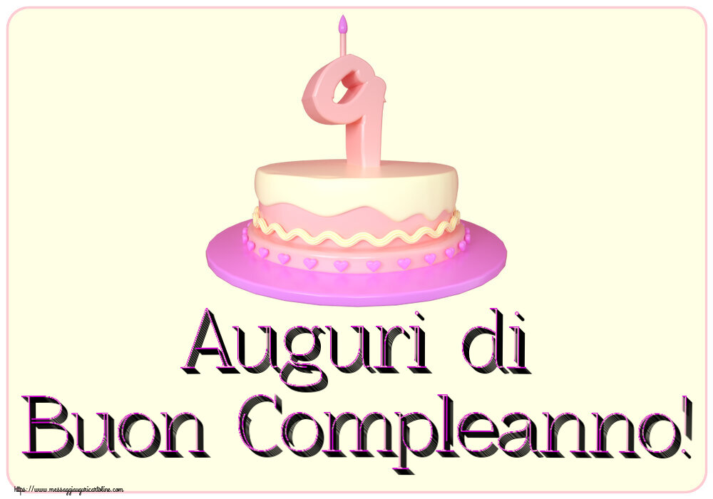 Bambini Auguri di Buon Compleanno! ~ Torta 9 anni
