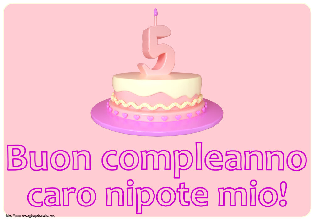 Bambini Buon compleanno caro nipote mio! ~ Torta 5 anni