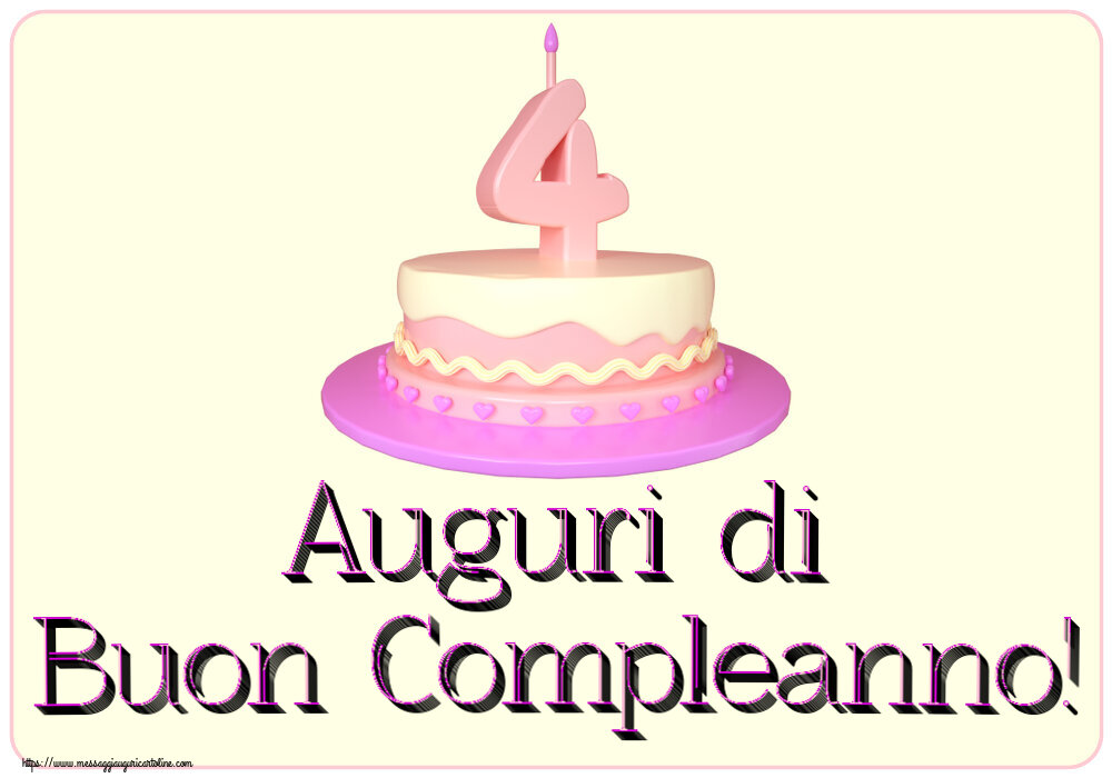 Bambini Auguri di Buon Compleanno! ~ Torta 4 anni
