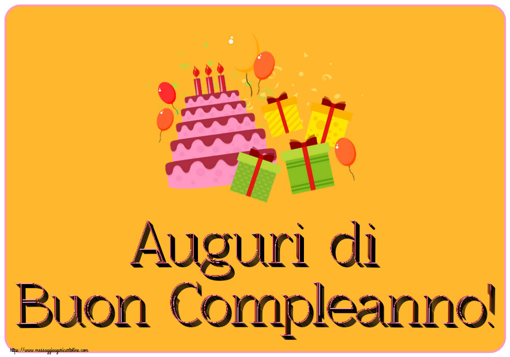 Bambini Auguri di Buon Compleanno! ~ torta, regali e palloncini
