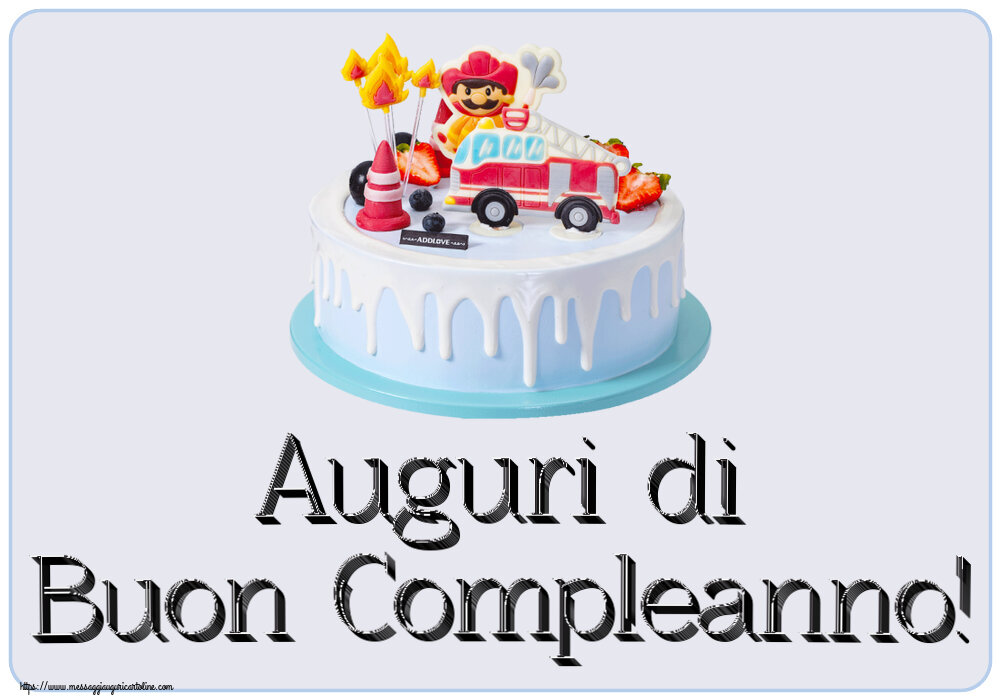 Bambini Auguri di Buon Compleanno! ~ torta con pompiere