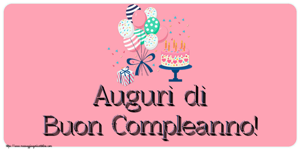 Bambini Auguri di Buon Compleanno! ~ torta e palloncini