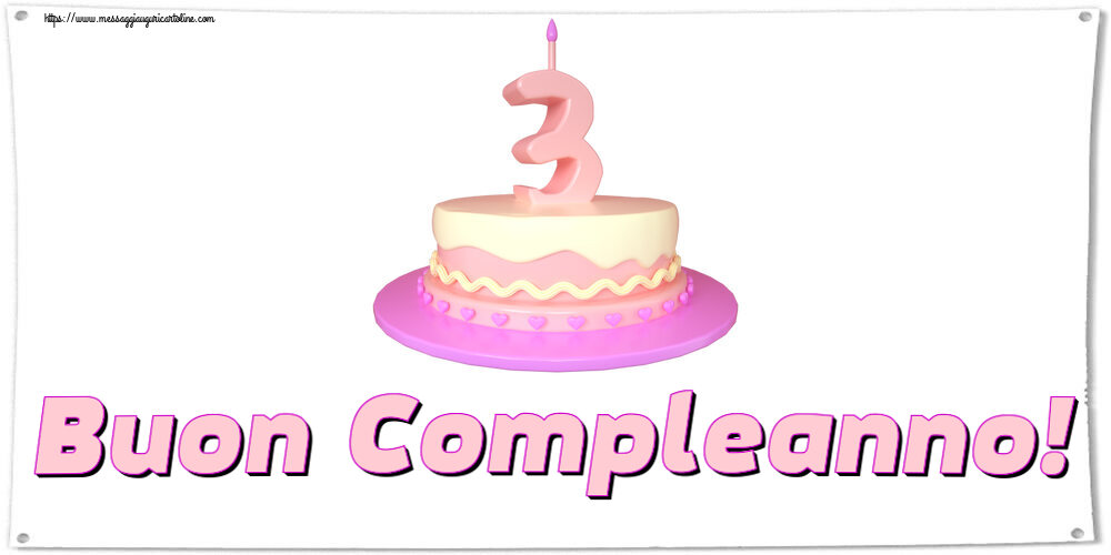 Bambini Buon Compleanno! ~ Torta 3 anni