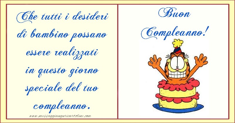 Cartoline per bambini - Buon Compleanno! - messaggiauguricartoline.com