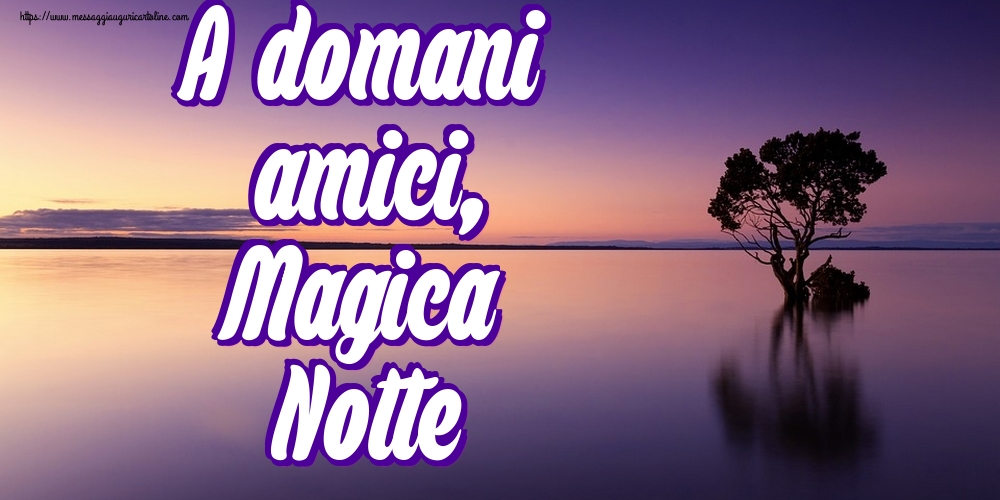 Cartoline di buonanotte - A domani amici, Magica Notte - messaggiauguricartoline.com