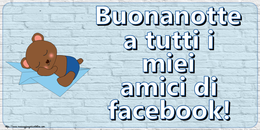 Buonanotte a tutti i miei amici di facebook!