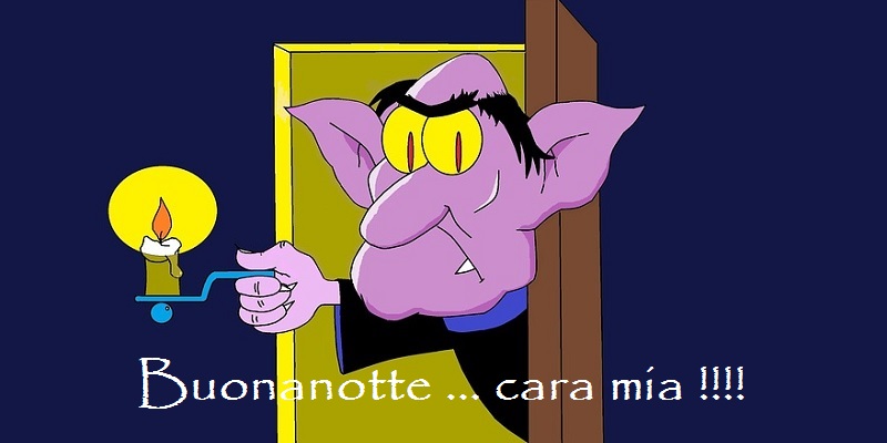 Cartoline di buonanotte - buonanotte cara mia - messaggiauguricartoline.com