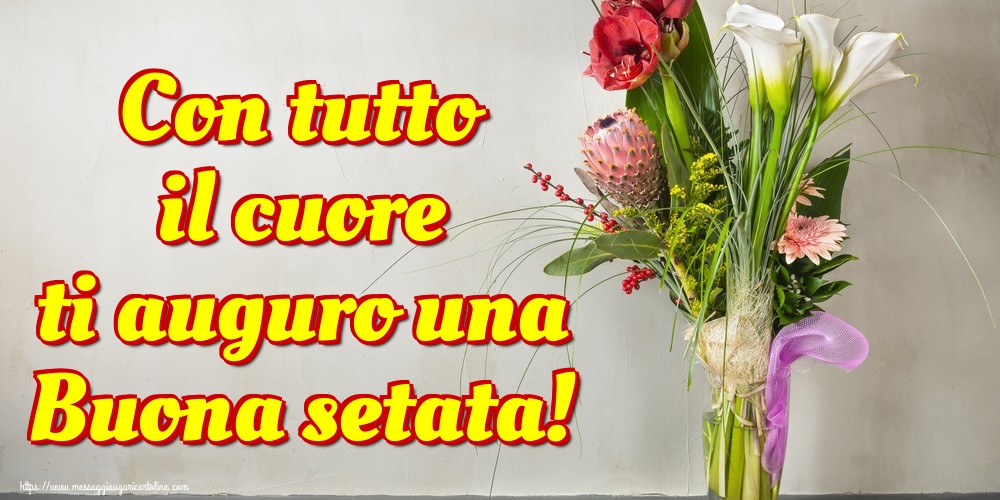 Con tutto il cuore ti auguro una Buona setata!