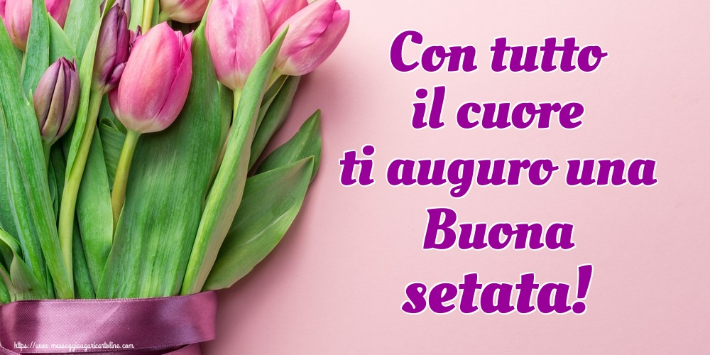 Con tutto il cuore ti auguro una Buona setata!