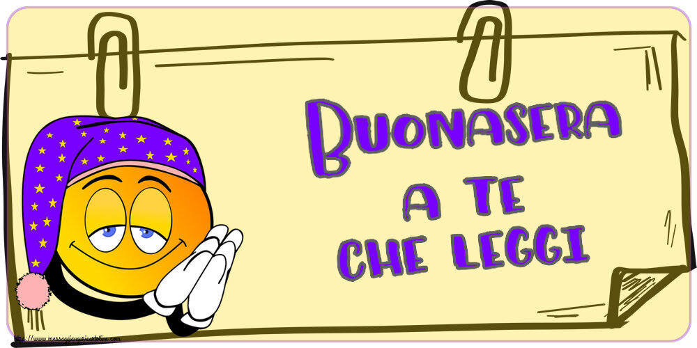 Buonasera Buonasera a te che leggi!