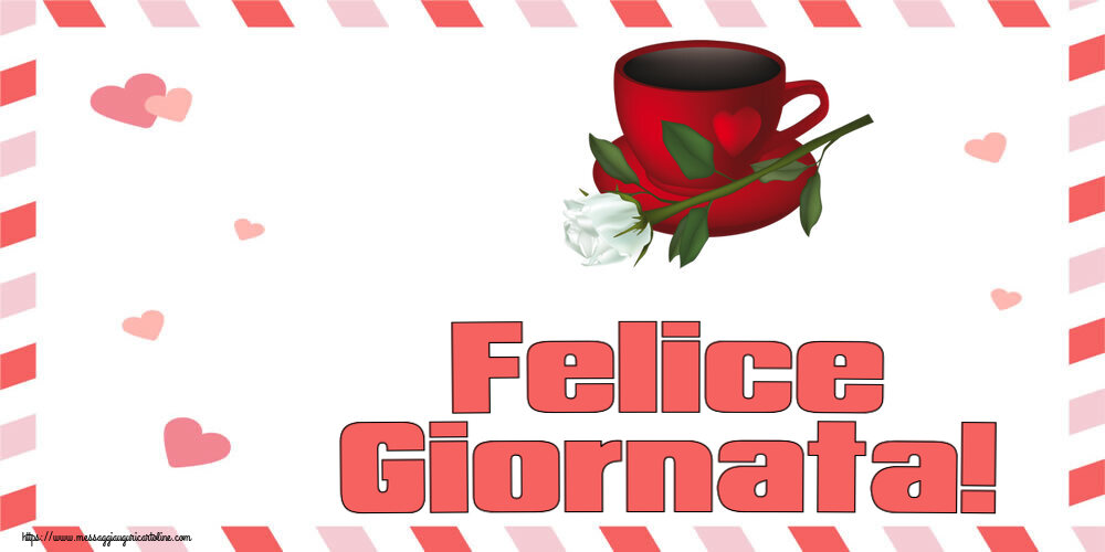 Felice Giornata! ~ caffè e una rosa bianca