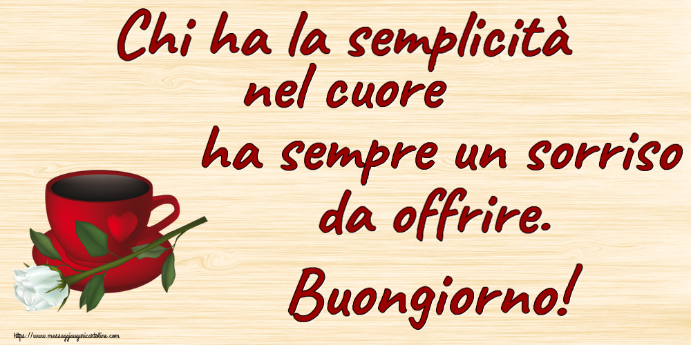 Chi ha la semplicità nel cuore ha sempre un sorriso da offrire. Buongiorno! ~ caffè e una rosa bianca