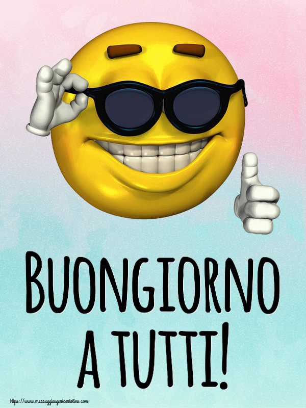 Buongiorno a tutti! ~ emoticon divertente con occhiali