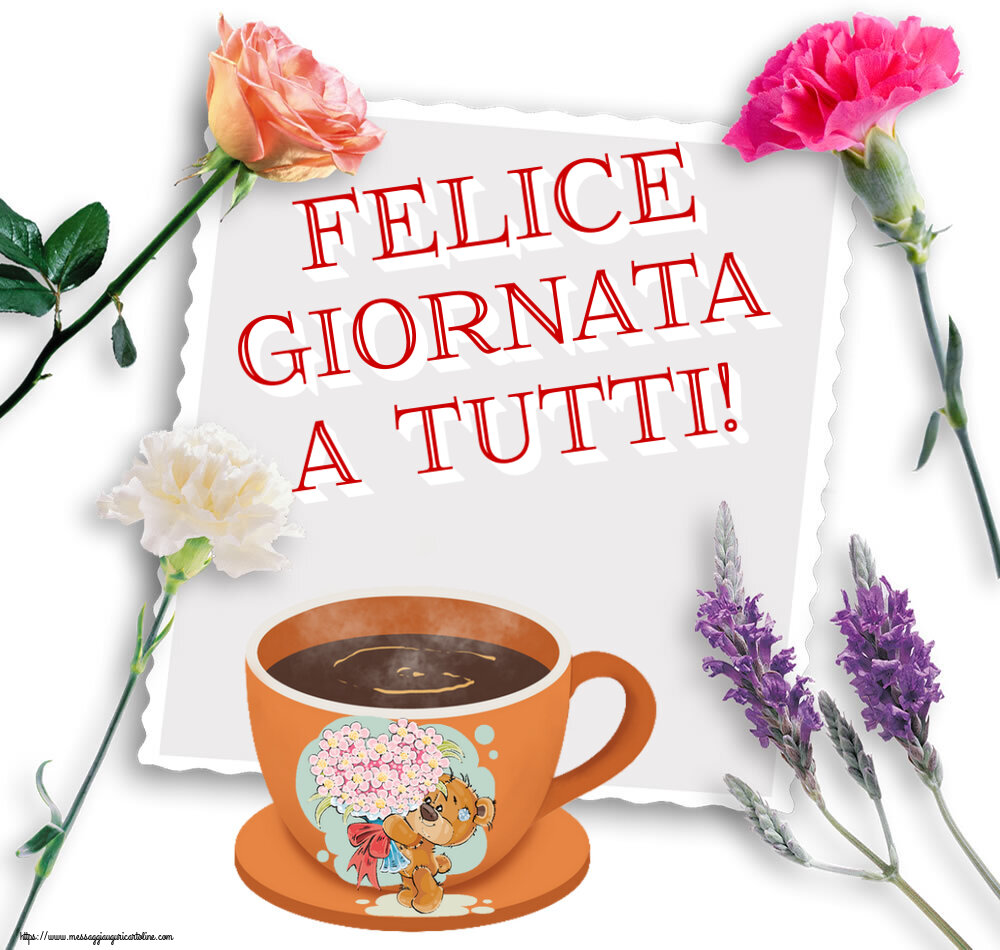 Buongiorno Felice giornata a tutti! ~ tazza da caffè con Teddy
