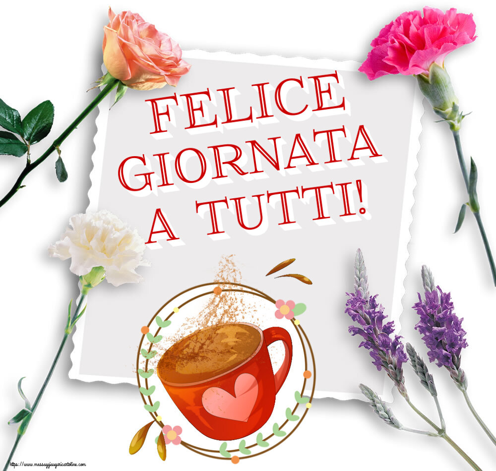 Buongiorno Felice giornata a tutti! ~ tazza da caffè rosa con cuore