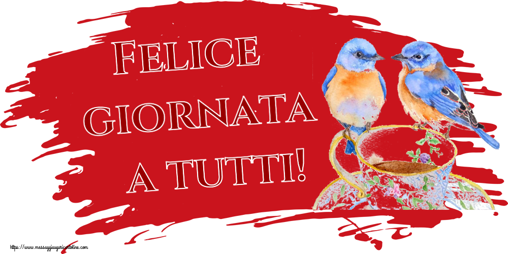 Buongiorno Felice giornata a tutti! ~ tazza da caffè con uccelli