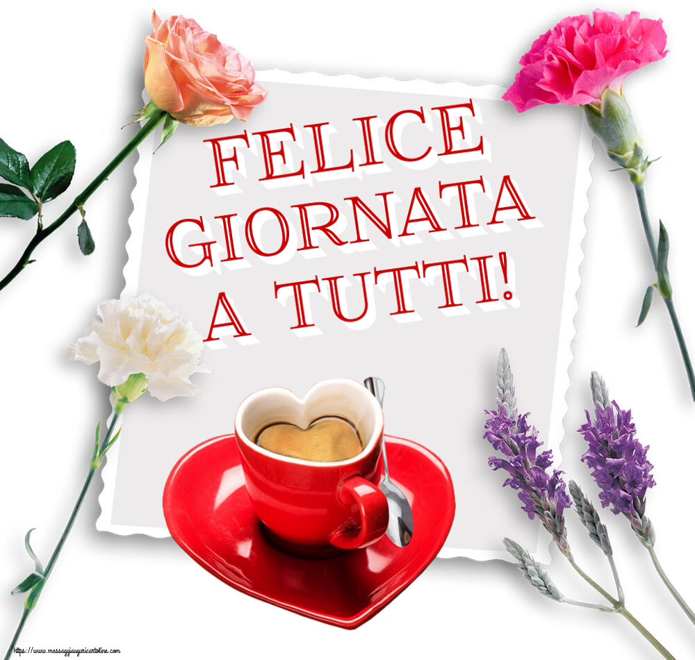 Buongiorno Felice giornata a tutti! ~ tazza da caffè a forma di cuore