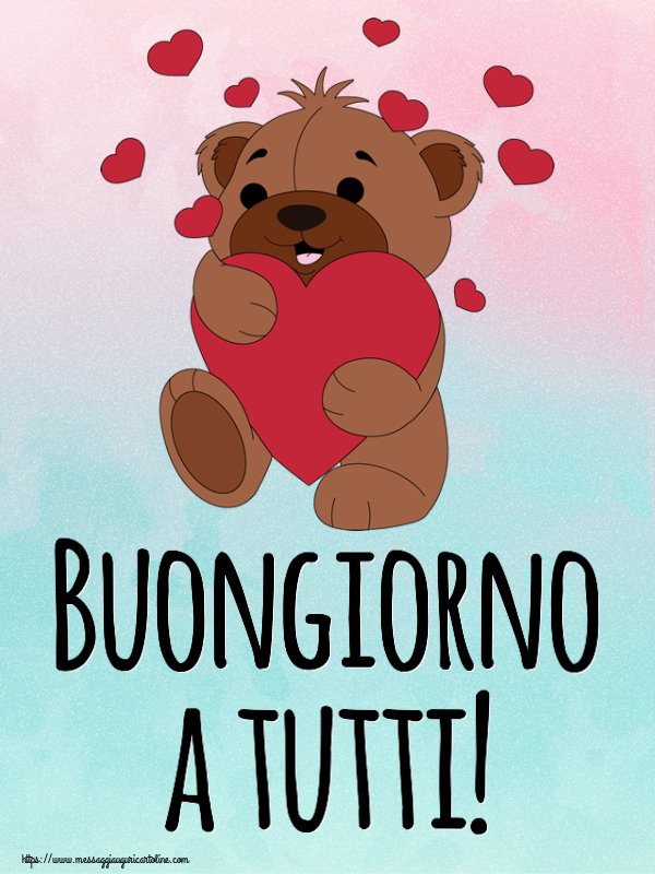 Buongiorno a tutti! ~ orso carino con cuori