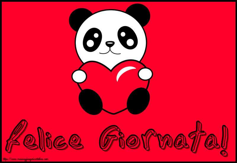Cartoline di buongiorno - Felice Giornata! ~ orsacchiotto con cuore - messaggiauguricartoline.com