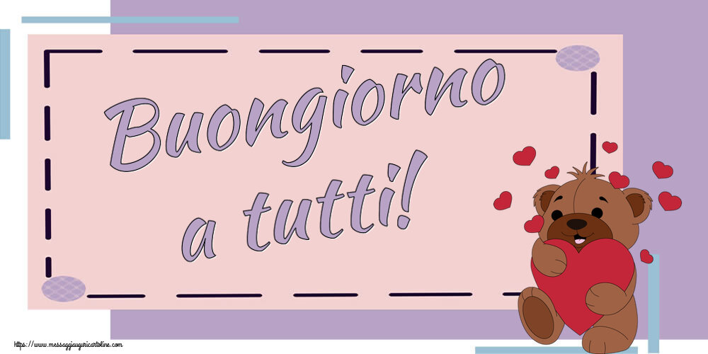 Buongiorno a tutti! ~ orso carino con cuori