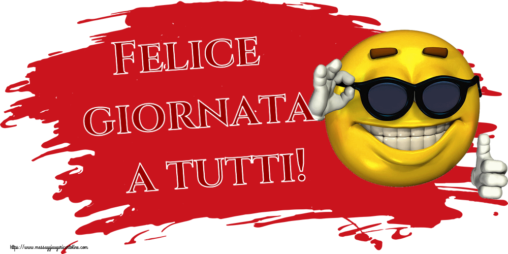 Felice giornata a tutti! ~ emoticon divertente con occhiali
