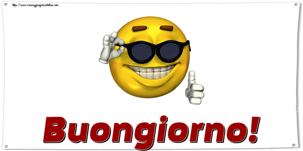 Buongiorno! ~ emoticon divertente con occhiali