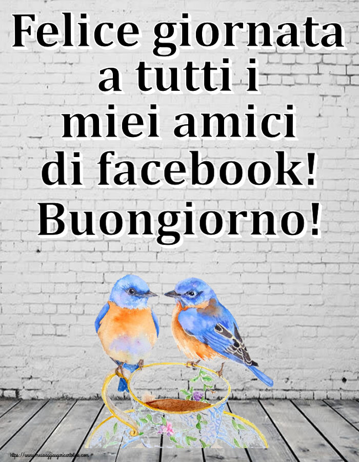 Buongiorno Felice giornata a tutti i miei amici di facebook! Buongiorno! ~ tazza da caffè con uccelli