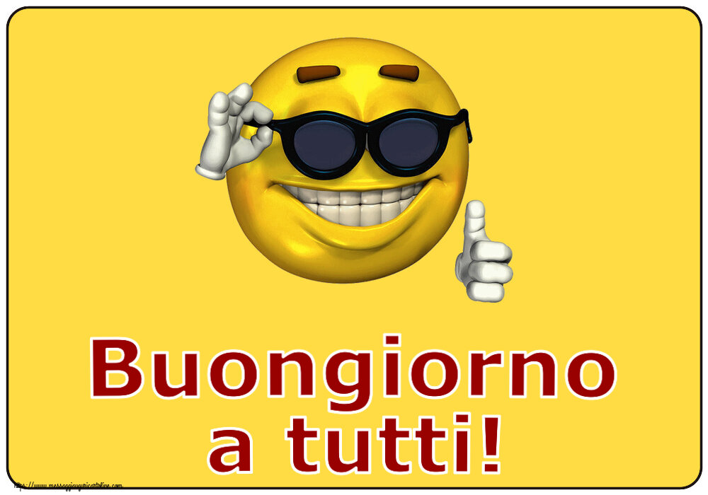 Buongiorno a tutti! ~ emoticon divertente con occhiali