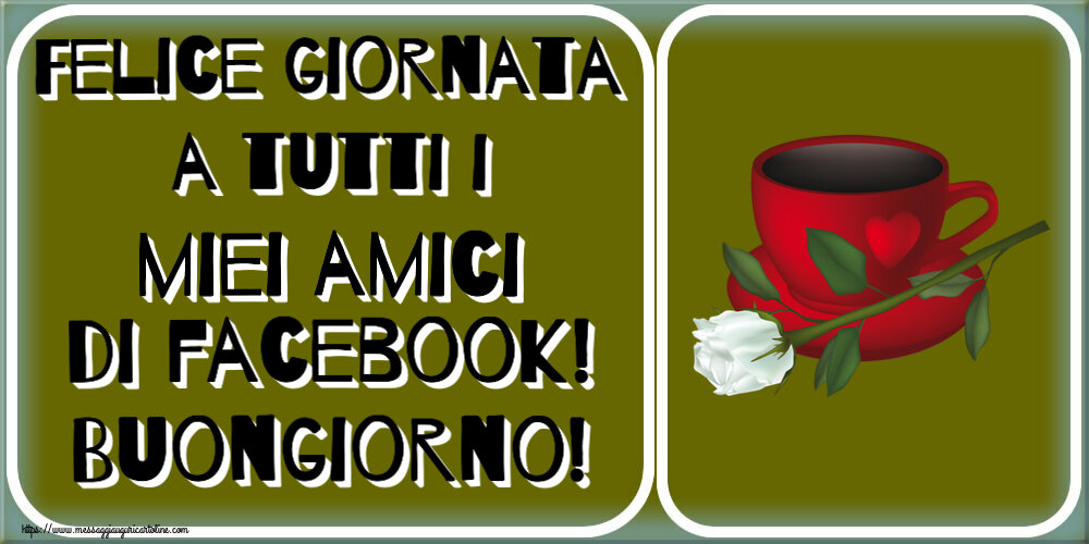 Buongiorno Felice giornata a tutti i miei amici di facebook! Buongiorno! ~ caffè e una rosa bianca