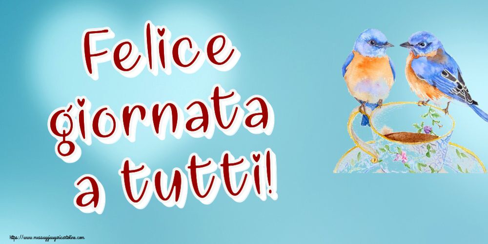 Buongiorno Felice giornata a tutti! ~ tazza da caffè con uccelli