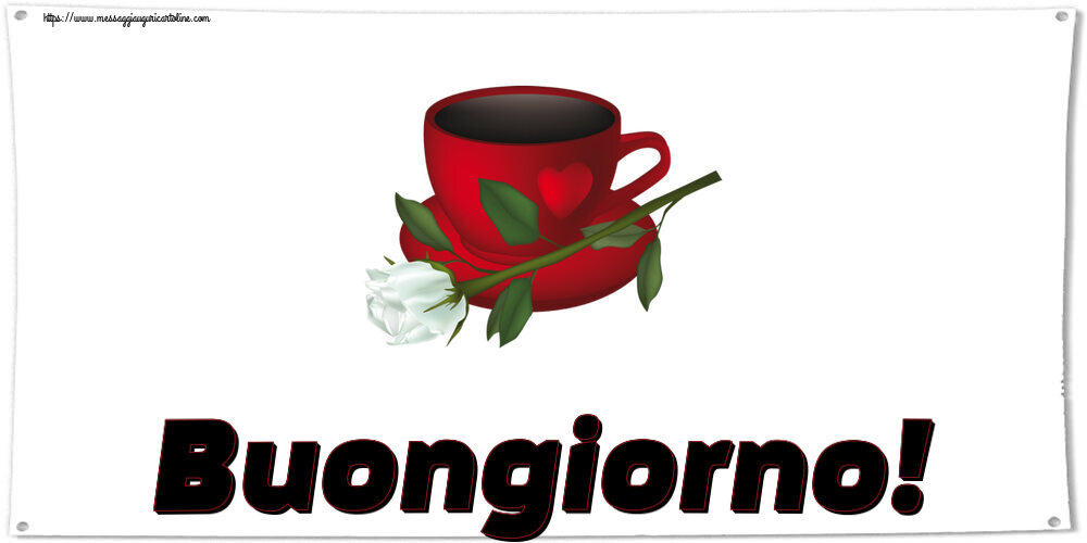 Buongiorno! ~ caffè e una rosa bianca