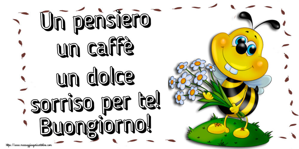 Un pensiero un caffè un dolce sorriso per te! Buongiorno!