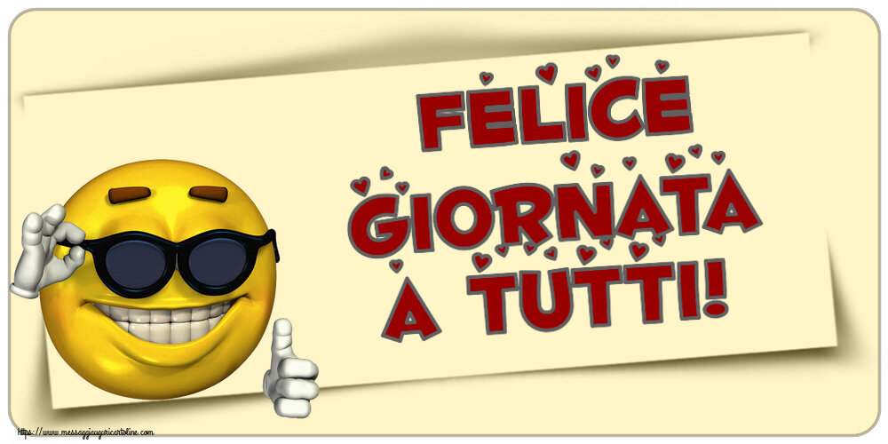Felice giornata a tutti! ~ emoticon divertente con occhiali