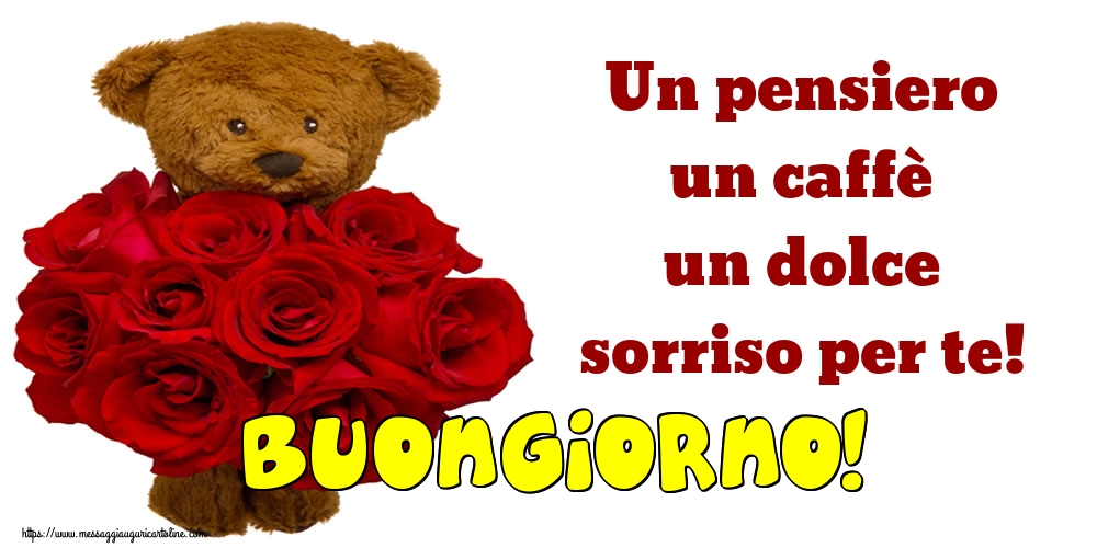 Un pensiero un caffè un dolce sorriso per te! Buongiorno!
