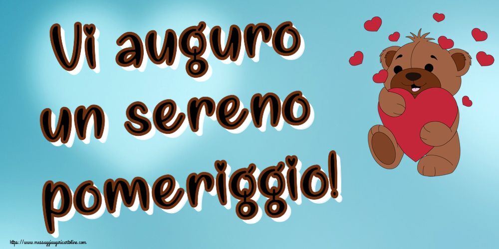 Vi auguro un sereno pomeriggio! ~ orso carino con cuori