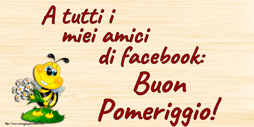 A tutti i miei amici di facebook: Buon Pomeriggio!